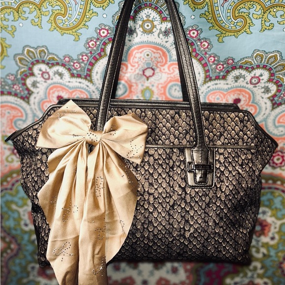 Coach Handbags - Coach Taylor Alexis Carryall Satchel Handbag F26034 Snake Print Gunmetal Grey